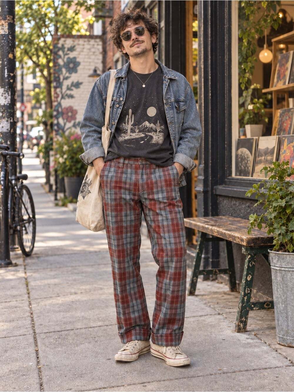 RARE Vintage 1970s G.W.G Plaid Wool Blend Trousers –Union Made in Canada 32x28.7